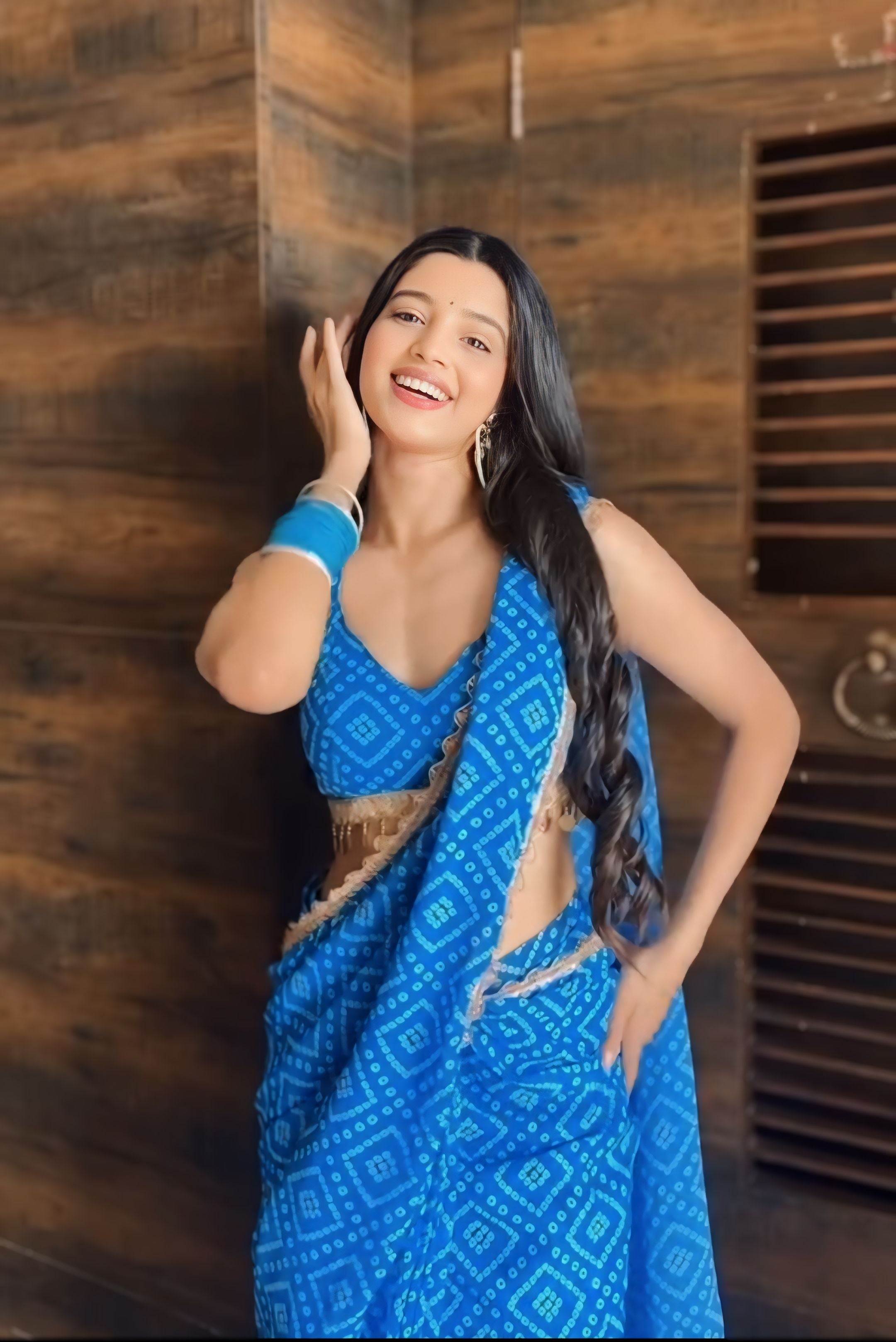 Winsome 1-Minute Ready To Wear Blue Georgette Saree