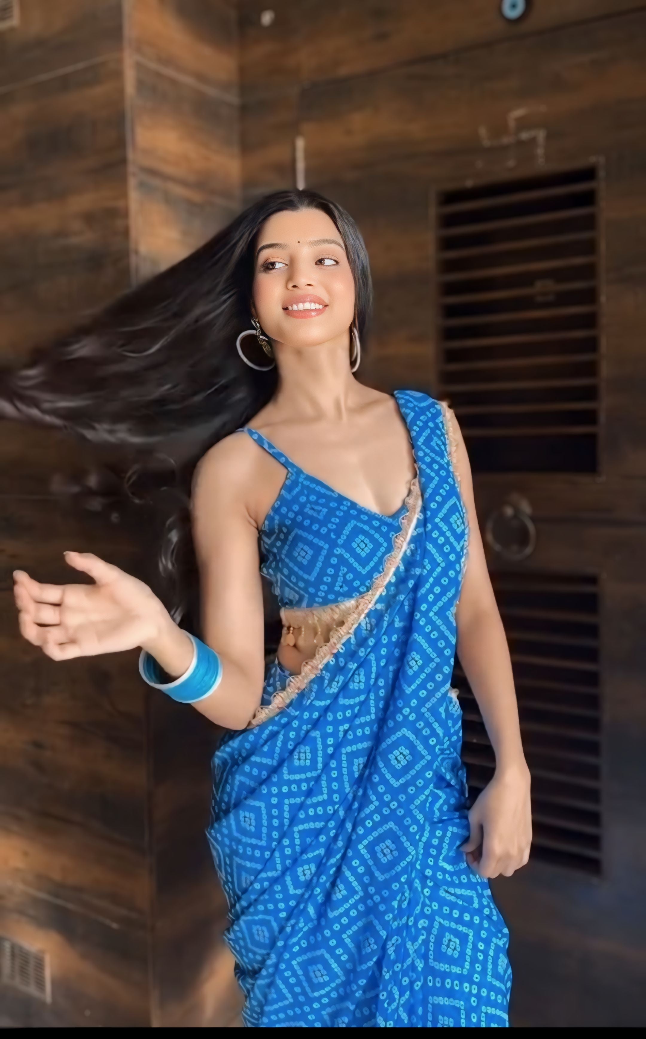 Winsome 1-Minute Ready To Wear Blue Georgette Saree