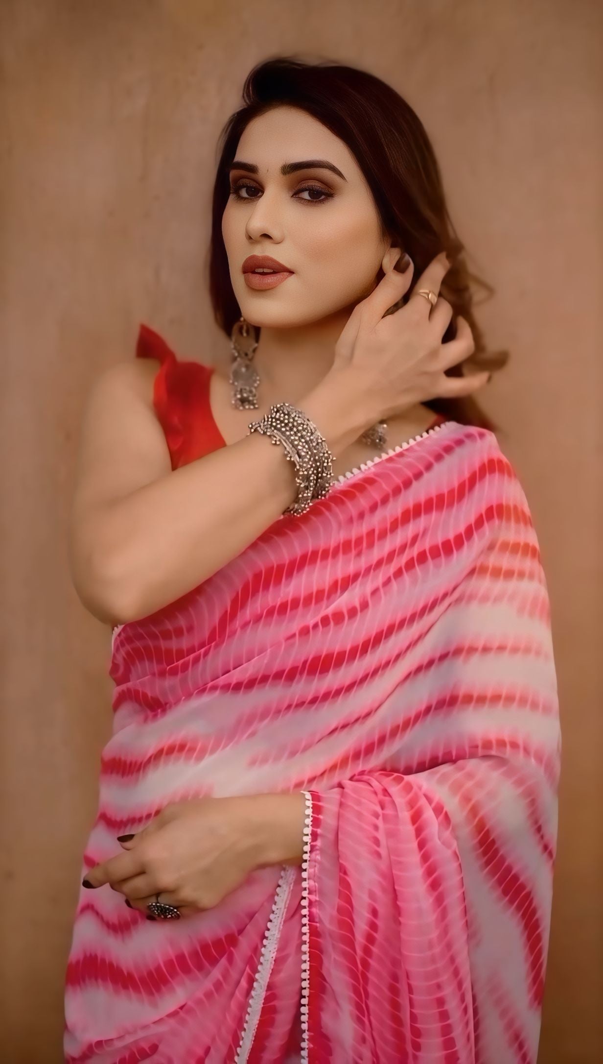 Opulent 1-Minute Ready To Wear Pink Georgette Saree