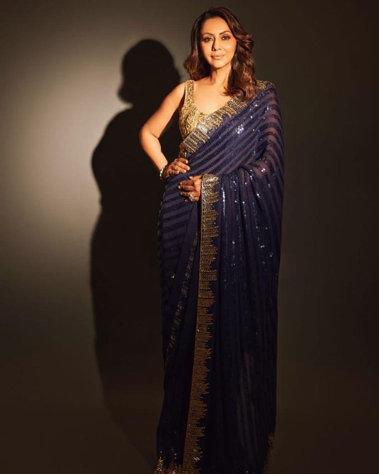 Blue Bollywood Designer Sequin Saree