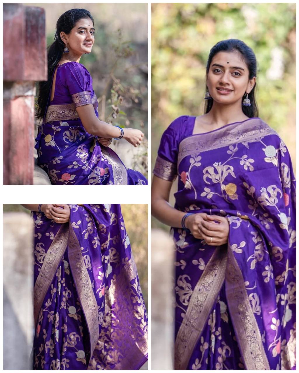 Soft Lichi Silk Saree With Beautiful Jacquard Work