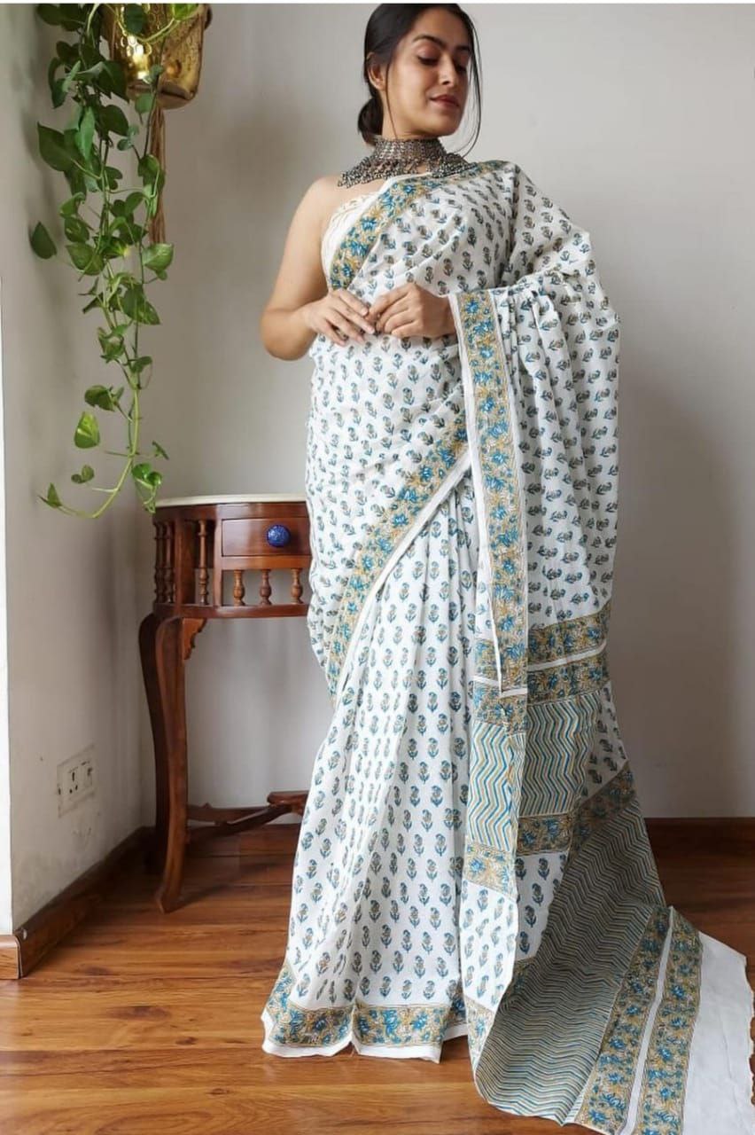 Printed, Floral Print Daily Wear Chiffon Saree