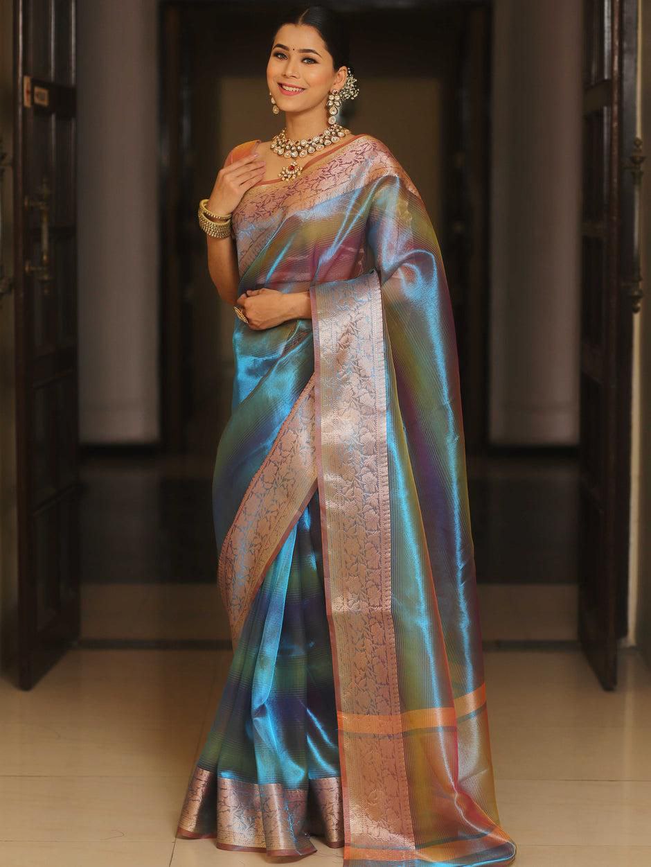 Banarasi Tissu Rainbow colour Sarees