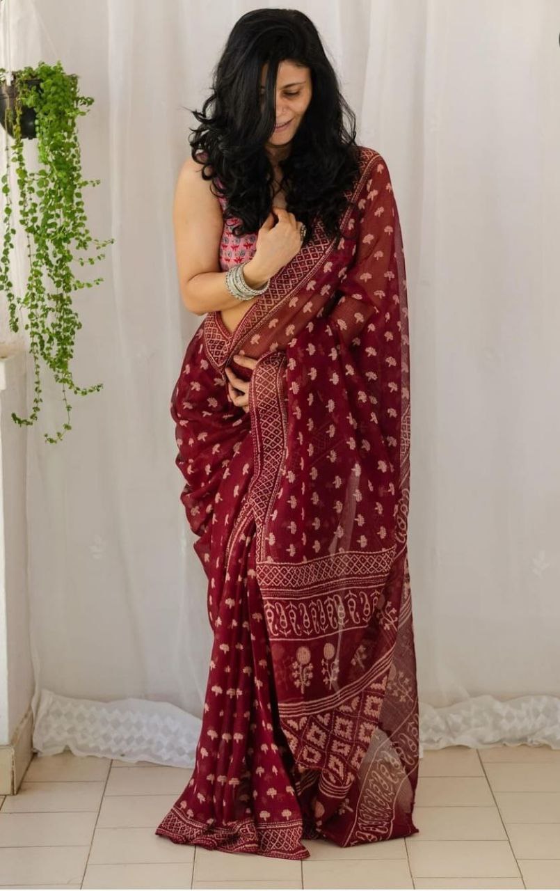 Beautiful Designer Original Cotton Saree With Digital Print