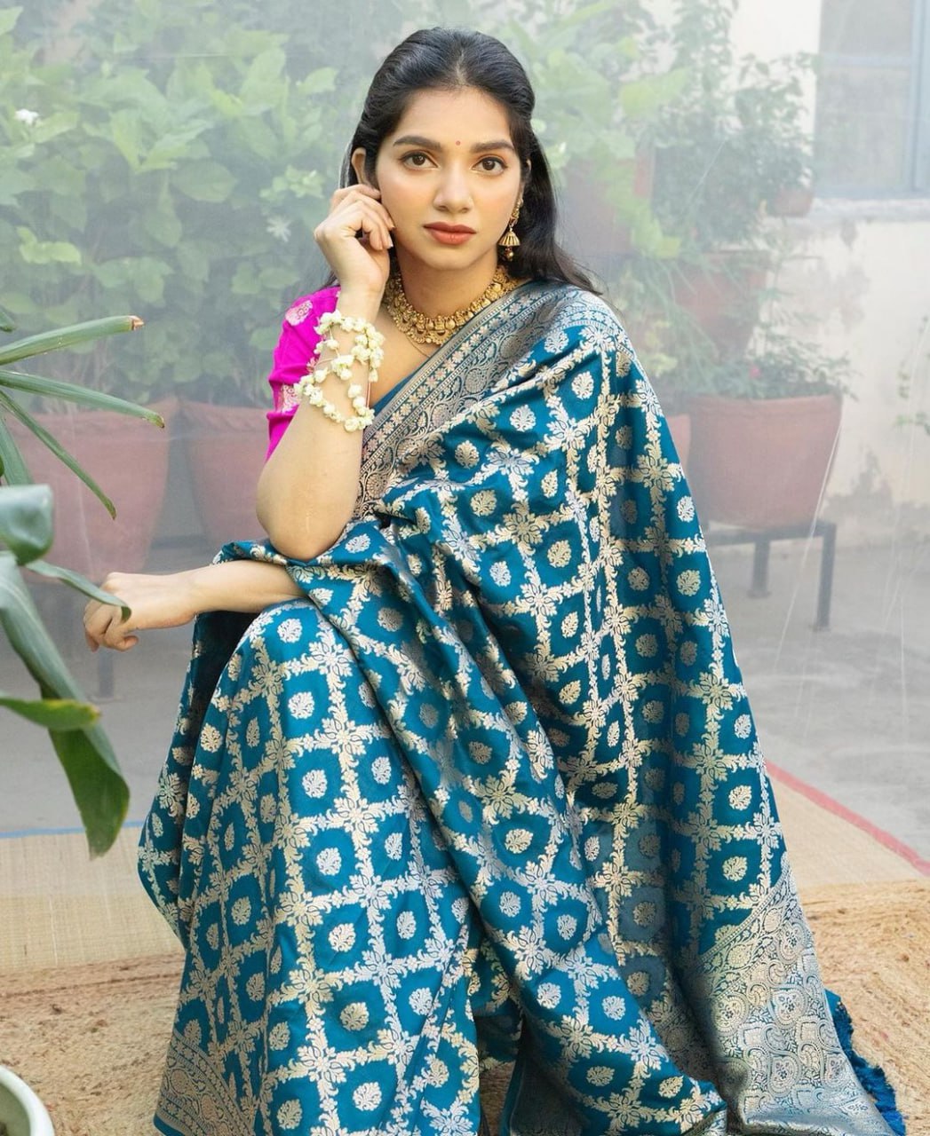 Rama Banarasi Soft Silk Saree