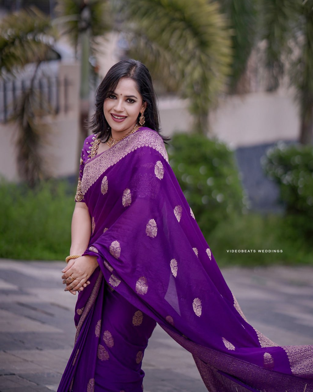 Purple Color Soft Banarasi Silk Saree