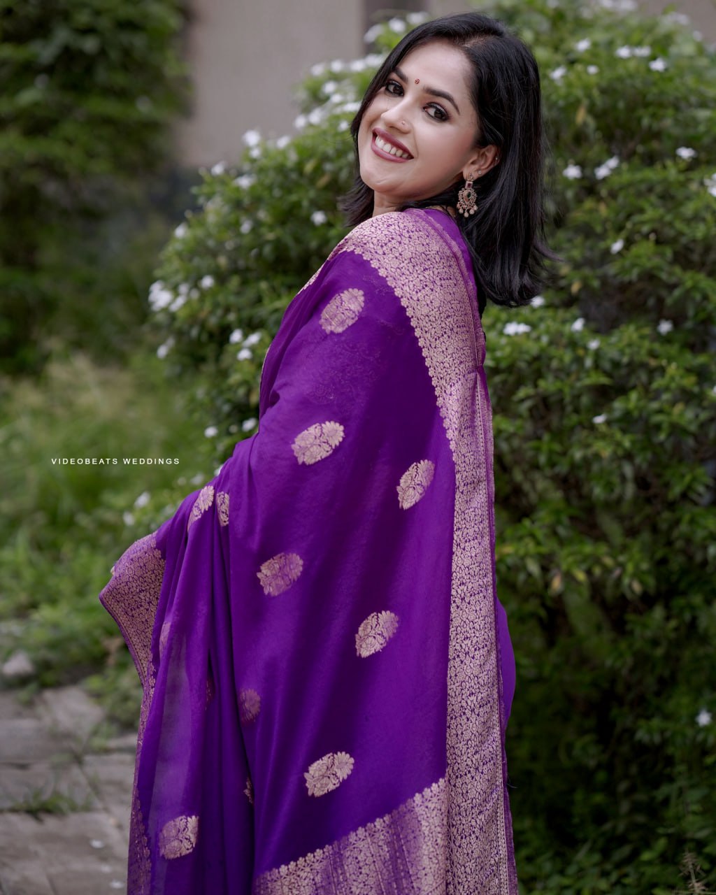 Purple Color Soft Banarasi Silk Saree