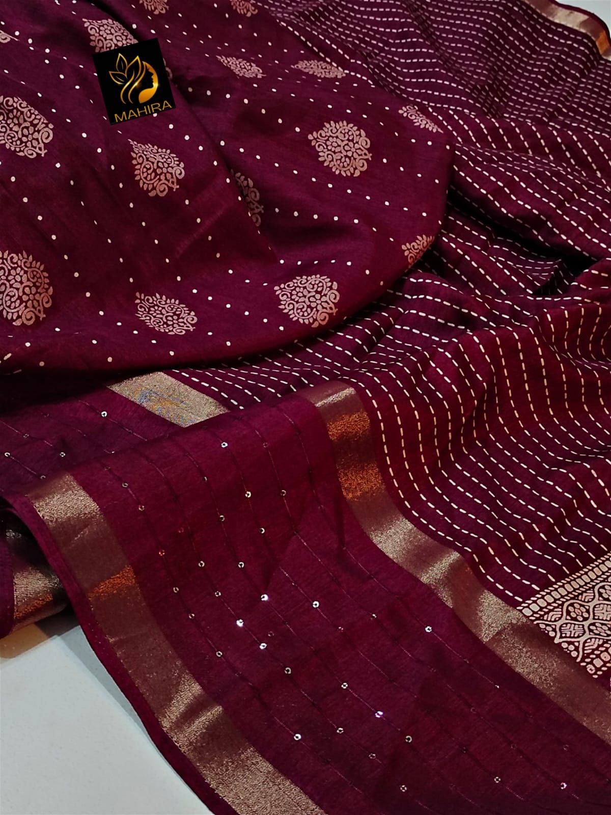 Indigo Blue Colour Dola Silk Saree