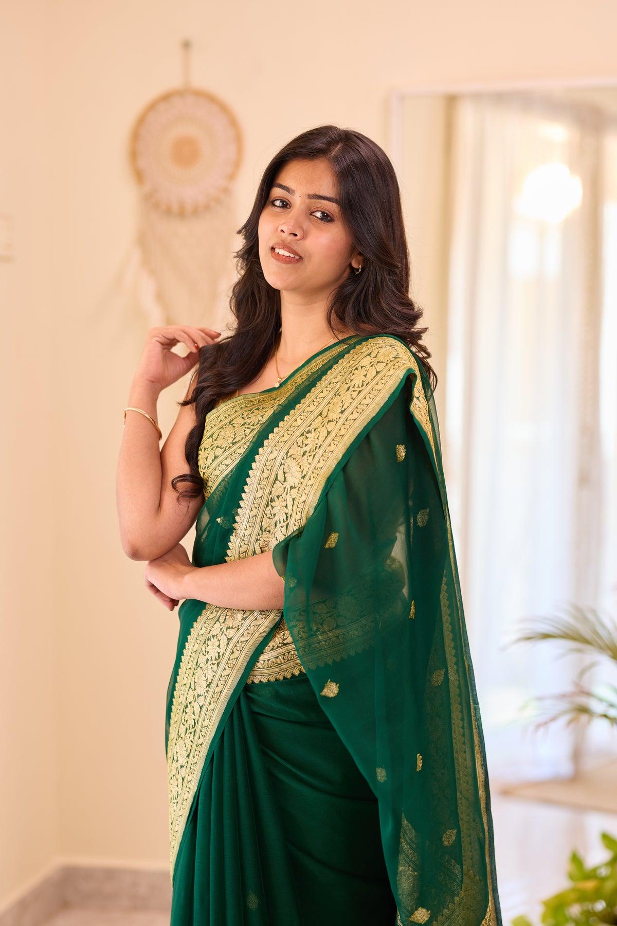 Ocean Blue Cotton Silk Saree With Scintillating Blouse Piece