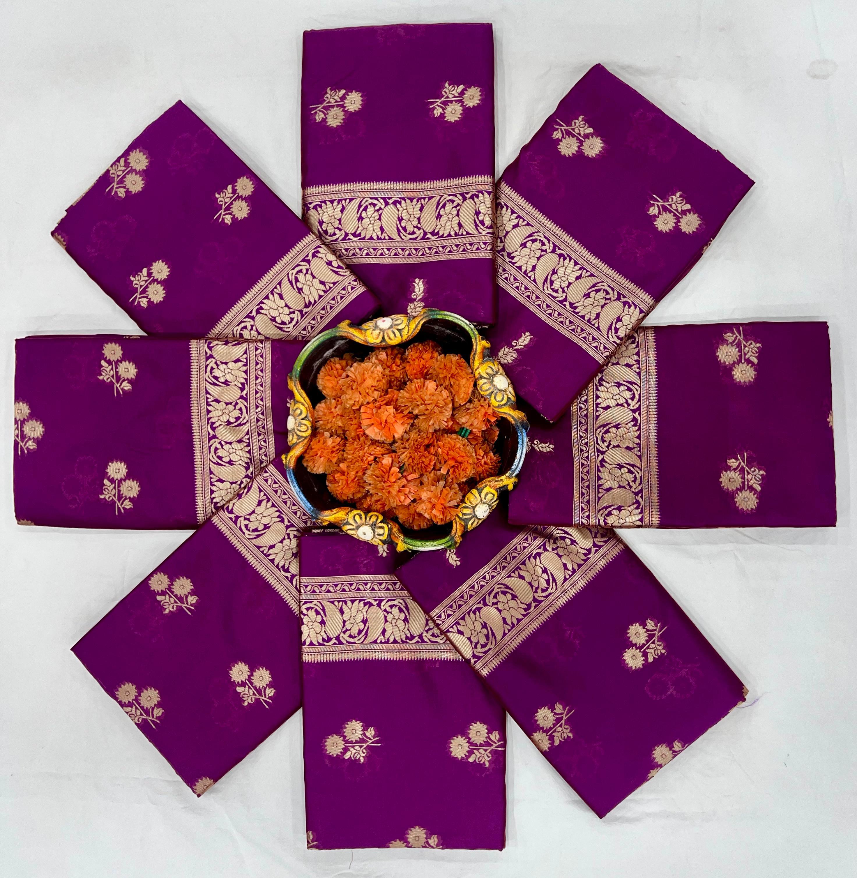 MAGENTA SMALL BORDER ART SILK SAREE