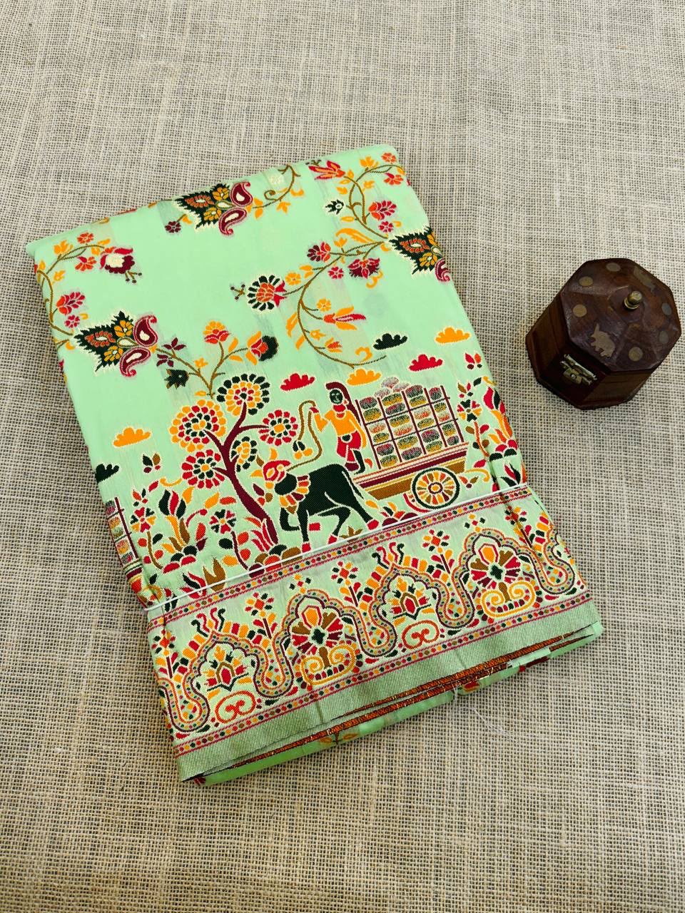 Hypnotic  Pashmina Saree With Preferable Blouse Piece-PISTA
