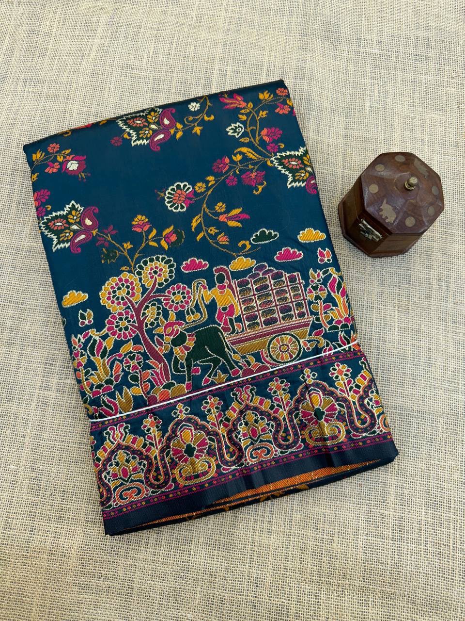 Hypnotic  Pashmina Saree With Preferable Blouse Piece - BLUE