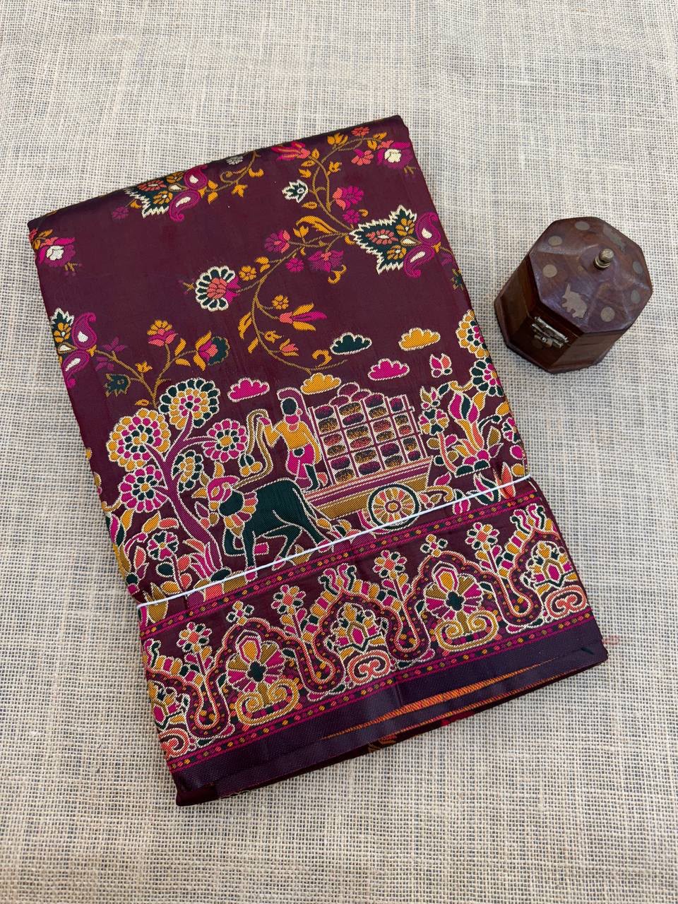 Hypnotic  Pashmina Saree With Preferable Blouse Piece - BROWN
