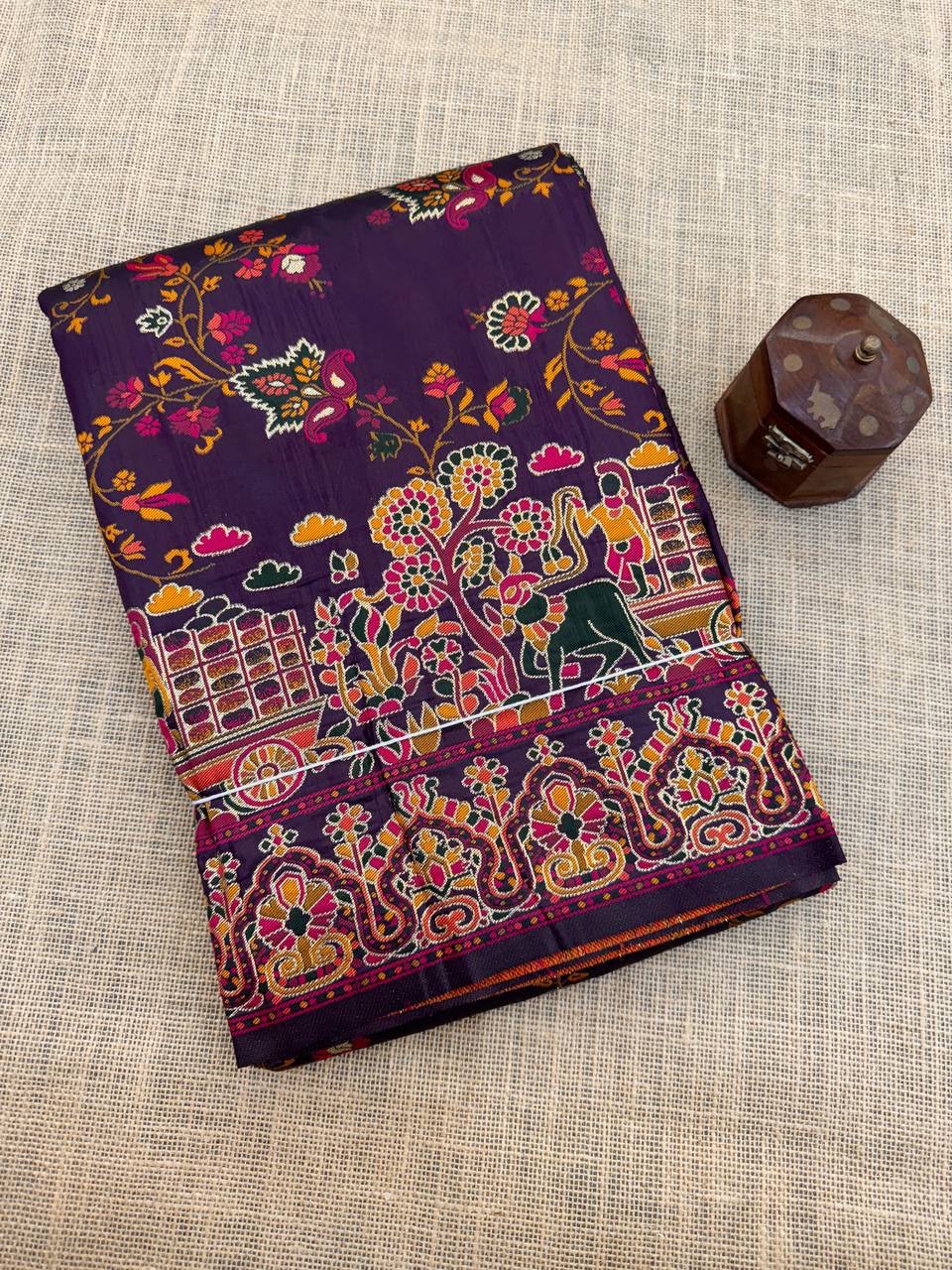 Hypnotic  Pashmina Saree With Preferable Blouse Piece -PURPLE