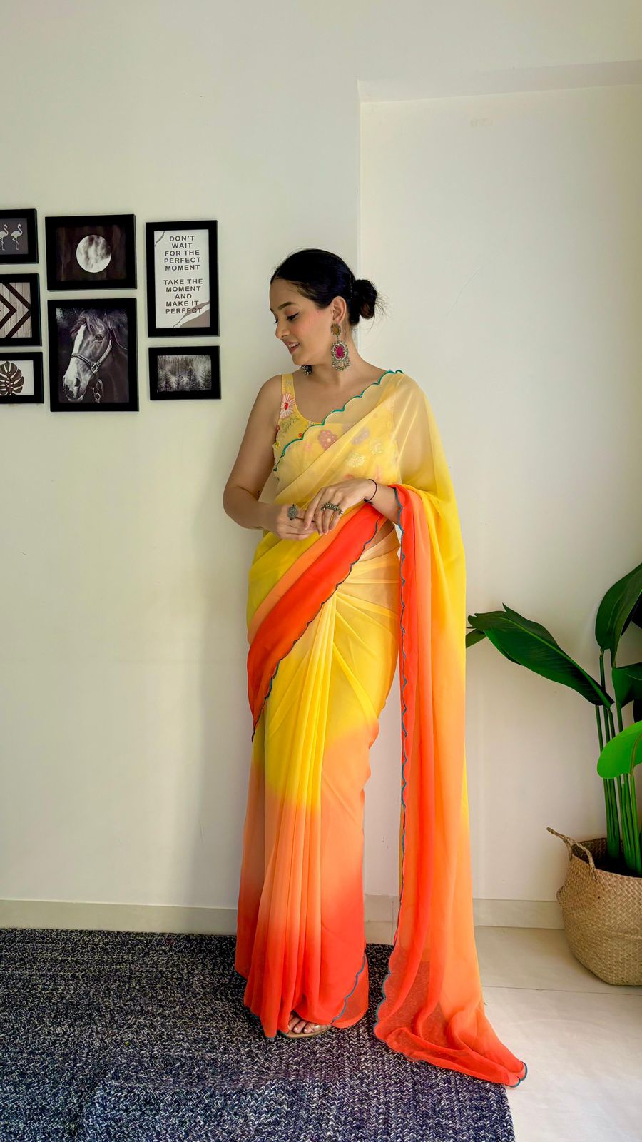 Multi Color Chiffon Saree