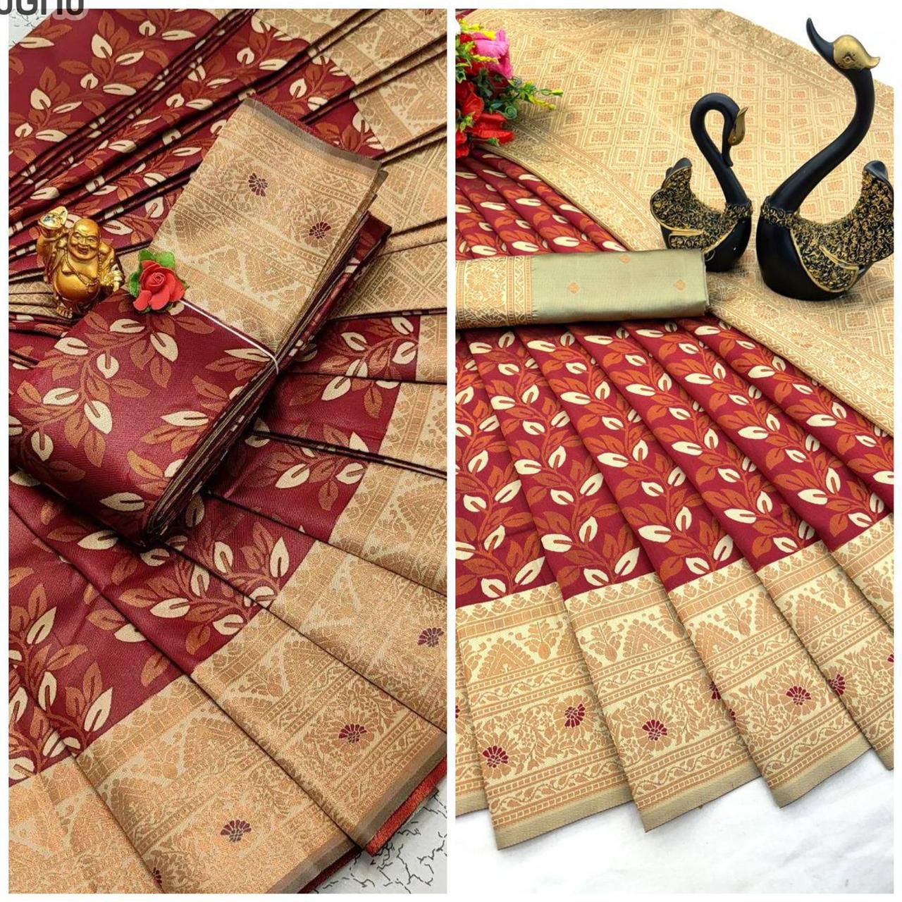 Triple Weaving Zari Concept Tissue Saree