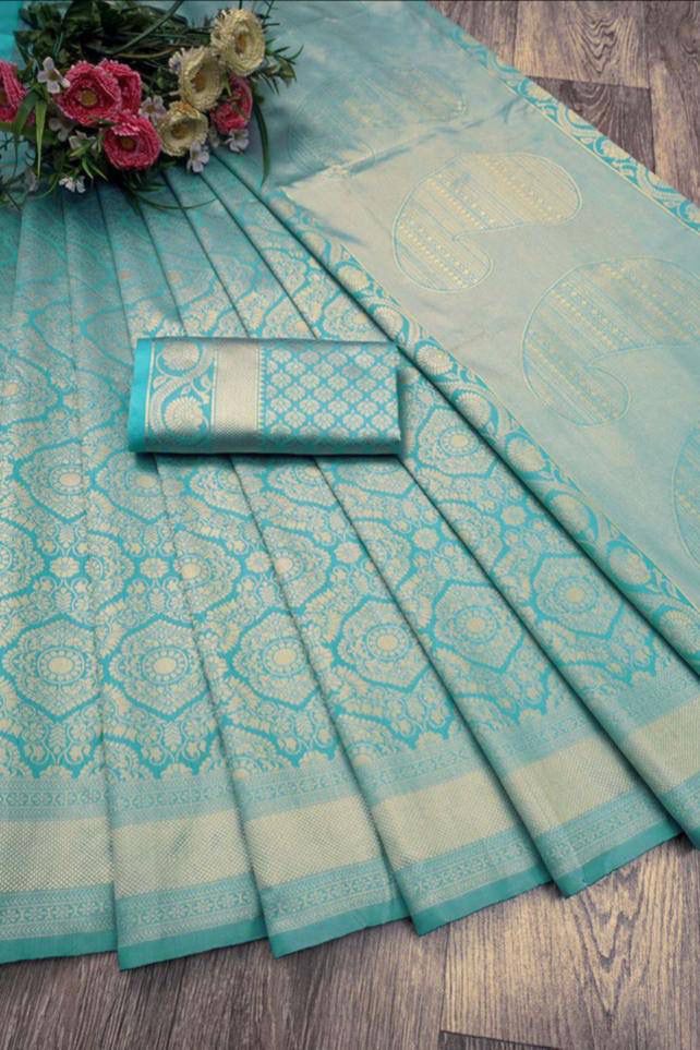 Woven Design Ethnic Motifs Pure Silk Banarasi Zari Saree