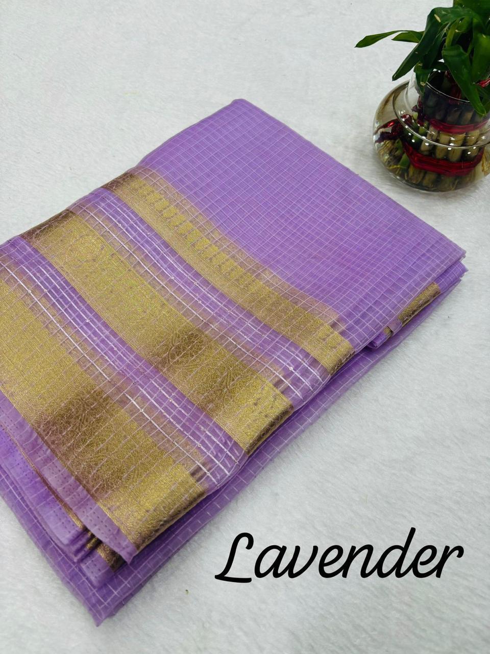 Pure Banarasi Organza Sequence Border Saree