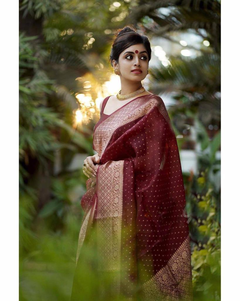 Women's Kanjivaram SoftS Silk Saree With Blouse Piece