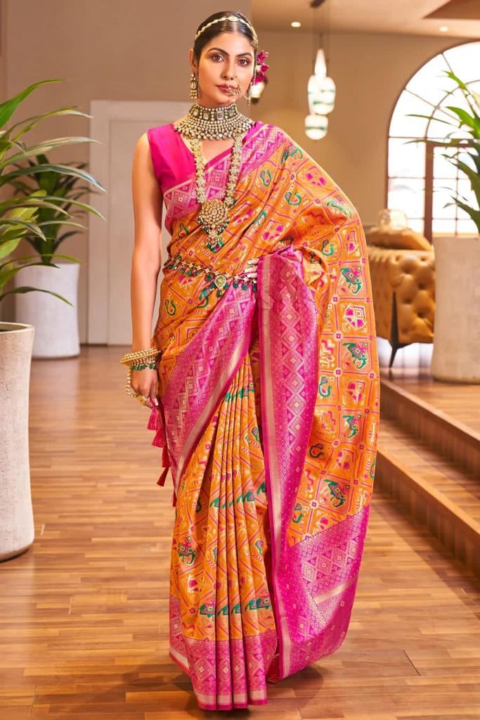 Banarasi Patola Silk Saree With Blouse Piece