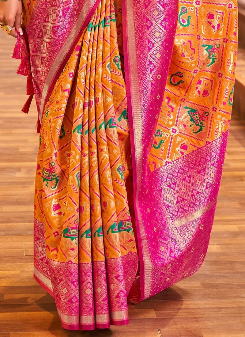 Banarasi Patola Silk Saree With Blouse Piece