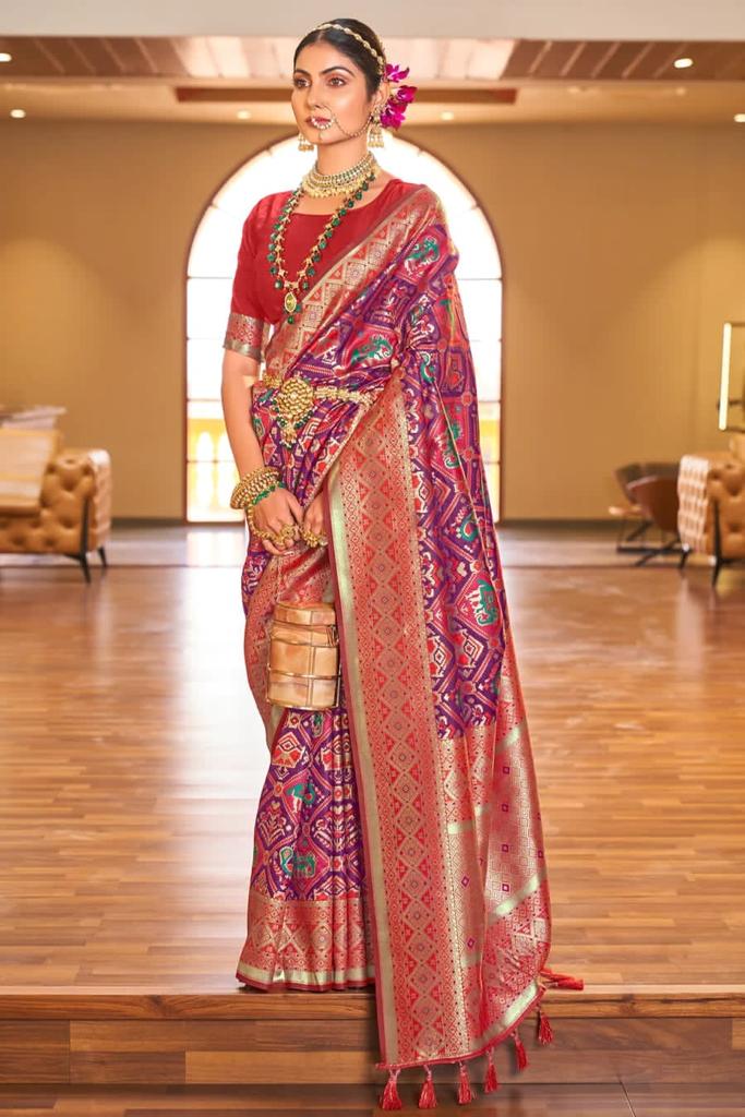 Banarasi Patola Silk Saree With Blouse Piece