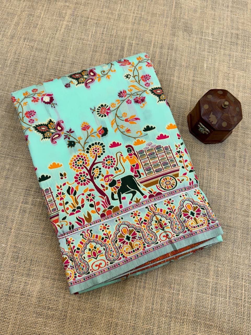 Hypnotic  Pashmina Saree With Preferable Blouse Piece - SKY
